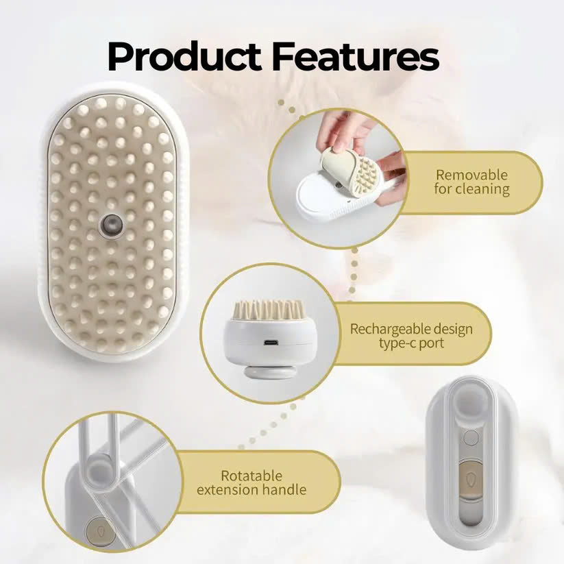 3 in 1 Pet Steam Brush