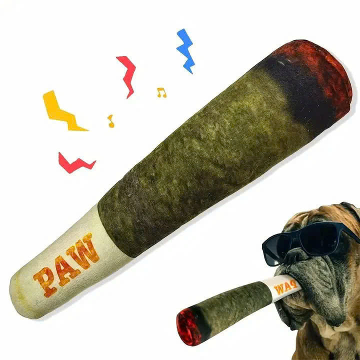 Interactive Cigar Dog Toy (Paw)